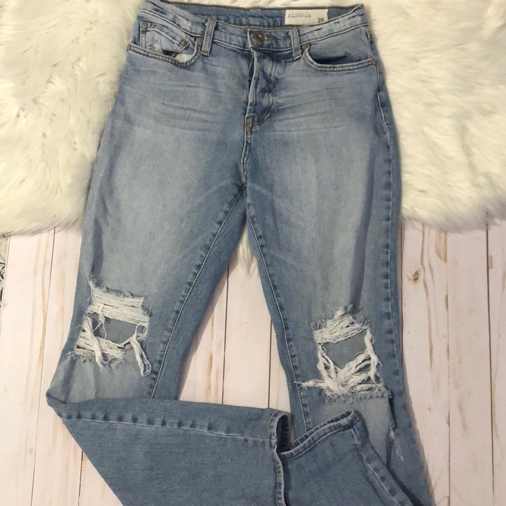 Pistola distressed button fly jeans size 26